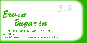 ervin bugarin business card